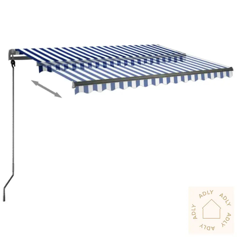 Frittstående Automatisk Markise 300X250 Cm Blå Og Hvit