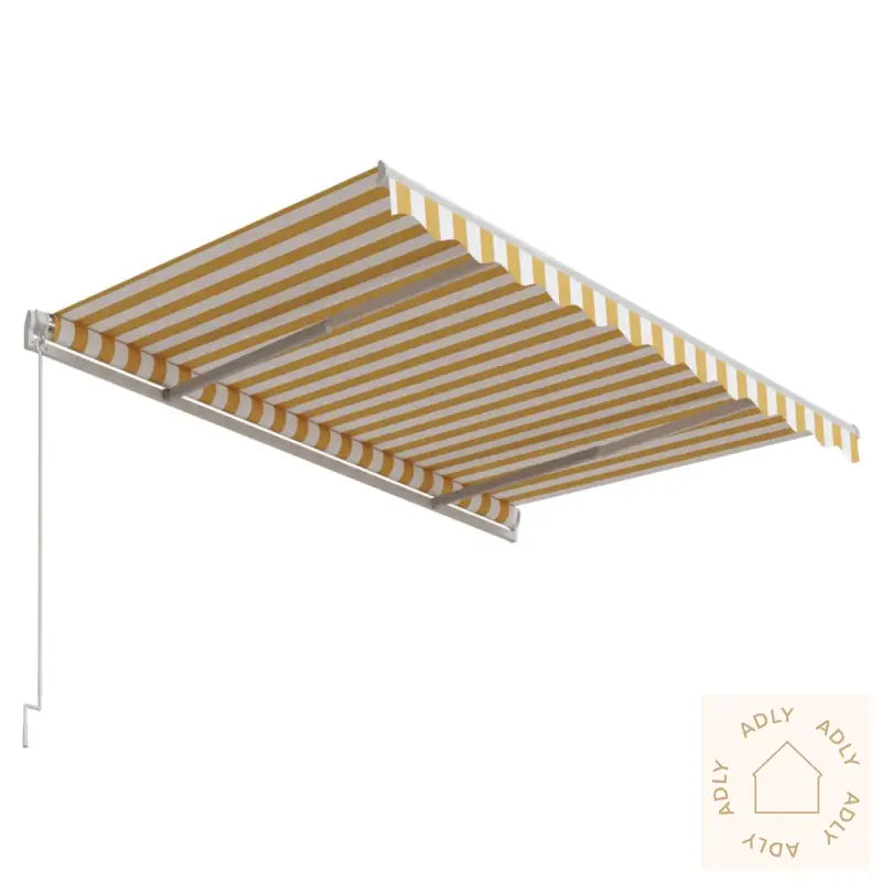 Automatisk Uttrekkbar Markise 300X250 Cm Gul Og Hvit