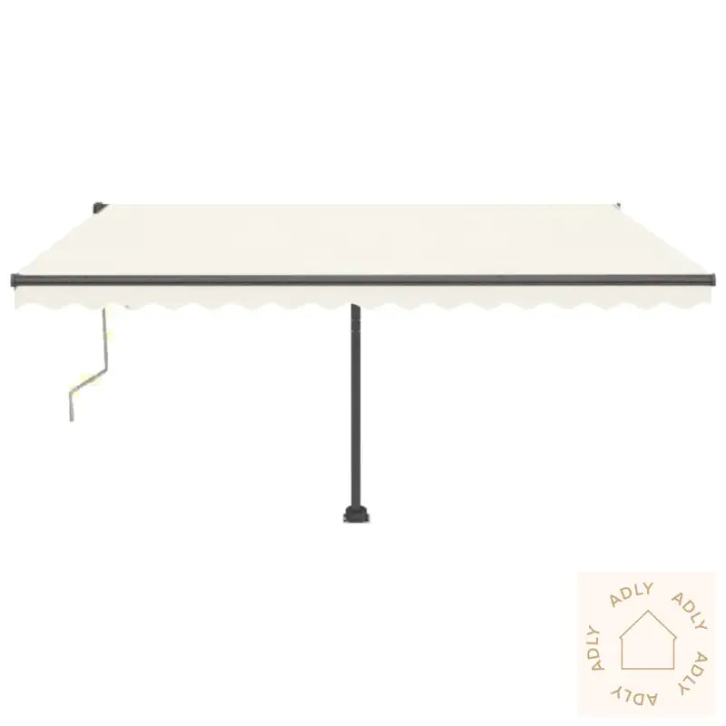 Frittstående Automatisk Markise 450X350 Cm Kremhvit
