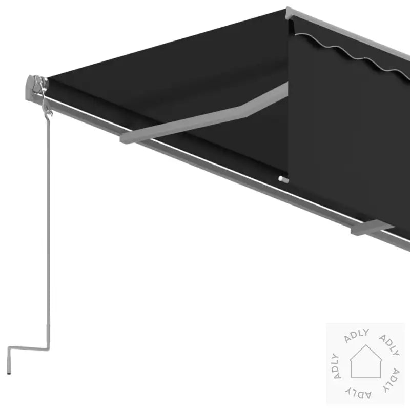 Automatisk Uttrekkbar Markise Med Rullegardin 4,5X3 M Antrasitt