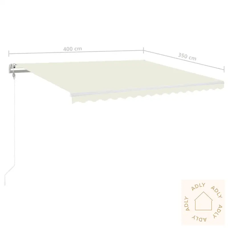Automatisk Markise Med Vindsensor Og Led 400X350 Cm Kremhvit