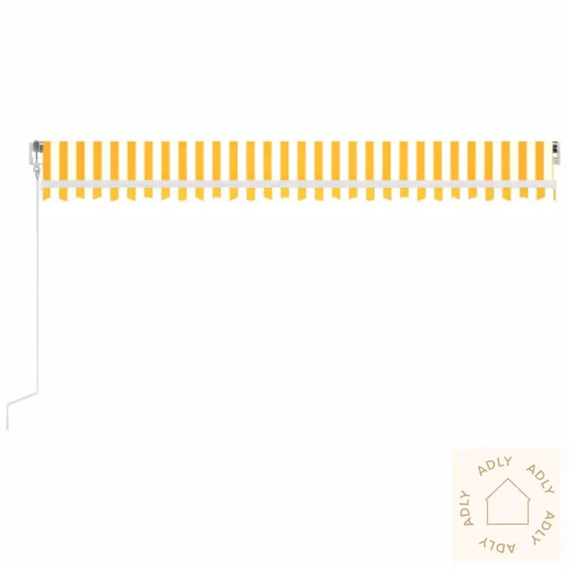 Automatisk Markise Med Vindsensor Og Led 500X350 Cm Gul/Hvit