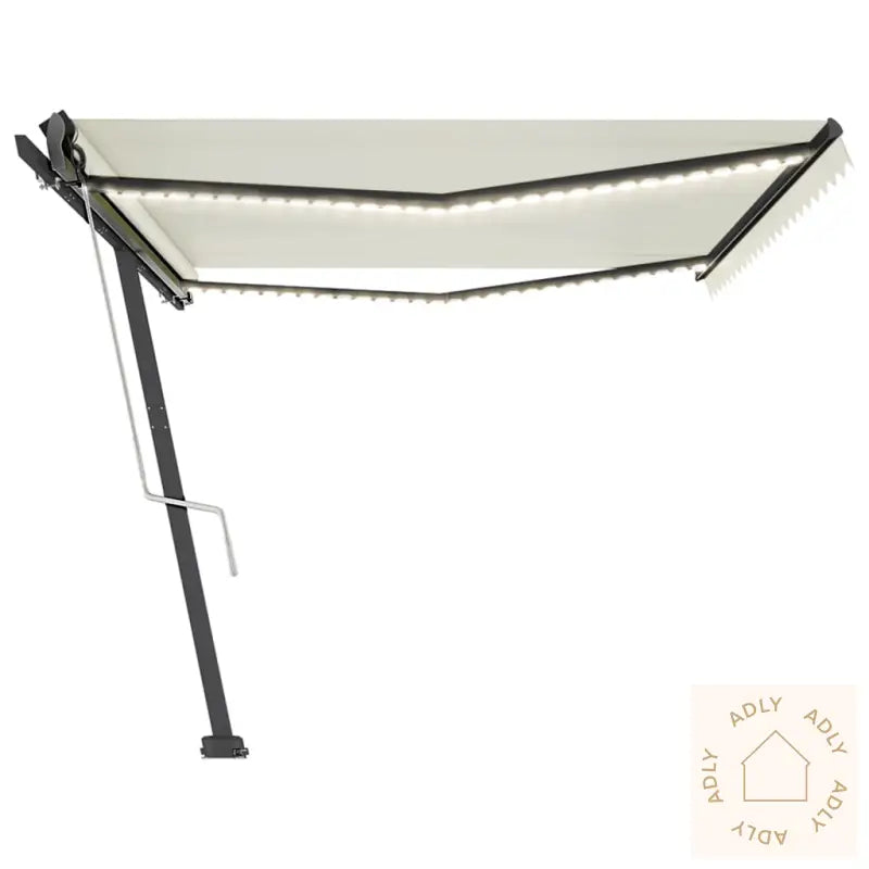 Automatisk Markise Med Vindsensor Og Led 500X350 Cm Kremhvit