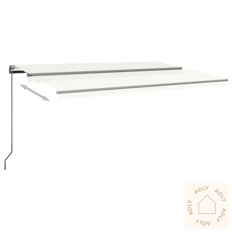 Automatisk Markise Med Vindsensor Og Led 500X350 Cm Kremhvit