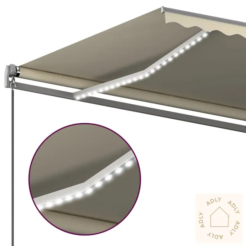 Automatisk Markise Med Vindsensor Og Led 500X350 Cm Kremhvit