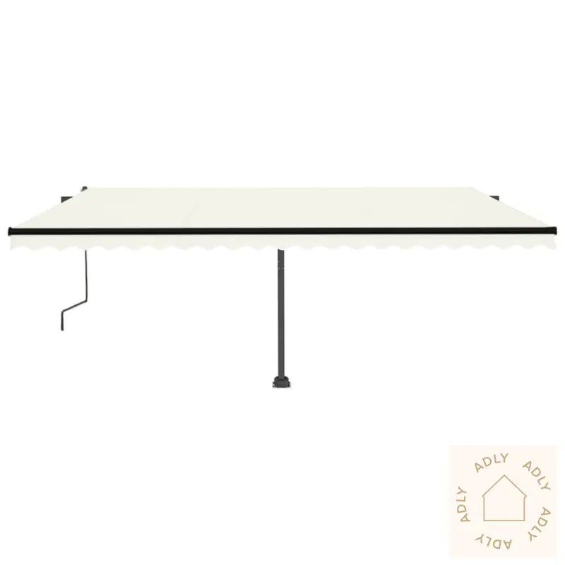 Automatisk Markise Med Vindsensor Og Led 500X350 Cm Kremhvit