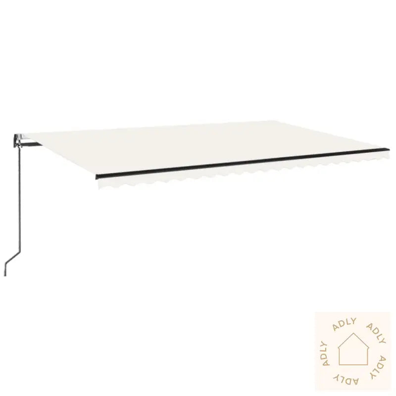 Automatisk Markise Med Vindsensor Og Led 500X350 Cm Kremhvit