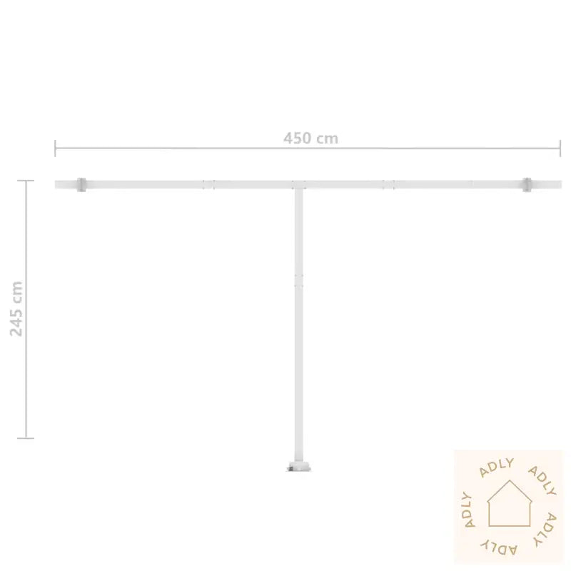 Automatisk Markise Med Vindsensor Og Led 500X300 Cm Gul/Hvit