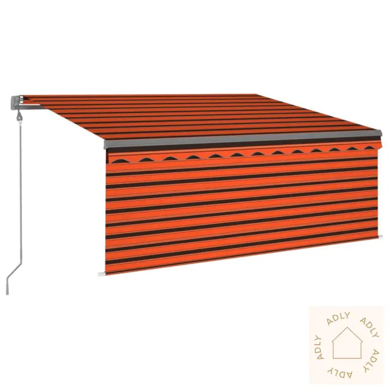 Automatisk Uttrekkbar Markise Rullegardin 3,5X2,5M Oransje&Brun