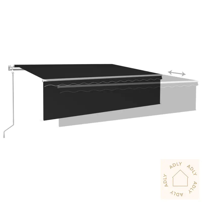 Automatisk Uttrekkbar Markise Med Rullegardin 6X3 M Antrasitt