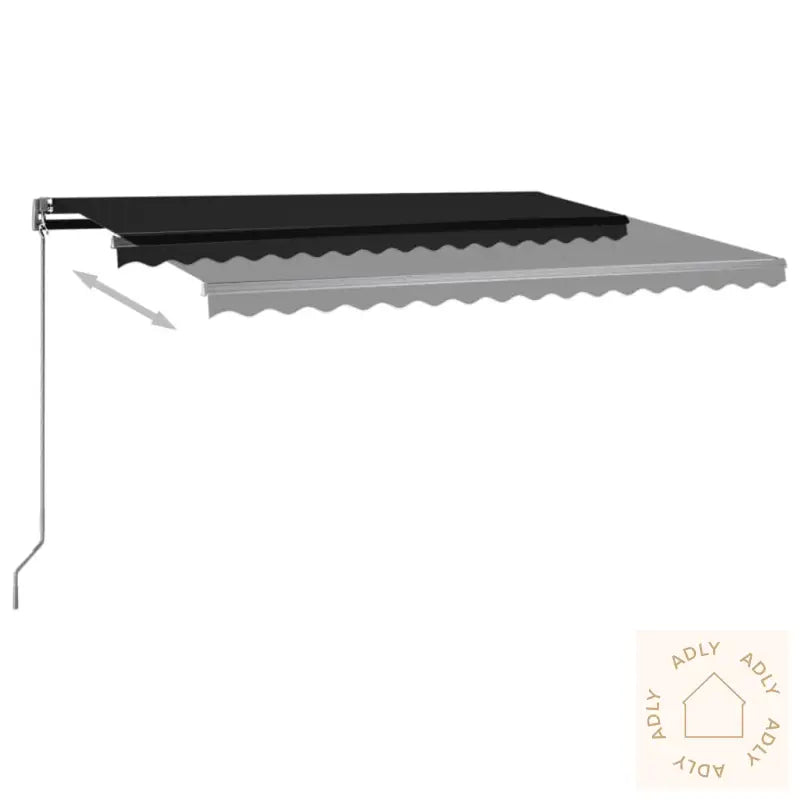 Automatisk Markise Med Vindsensor Og Led 400X350 Cm Antrasitt