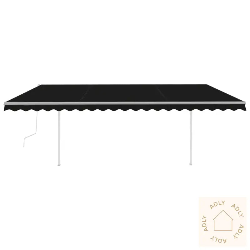 Automatisk Uttrekkbar Markise Med Stolper 5X3,5 M Antrasitt