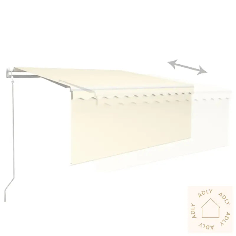 Automatisk Uttrekkbar Markise Med Rullegardin 3,5X2,5 M Krem