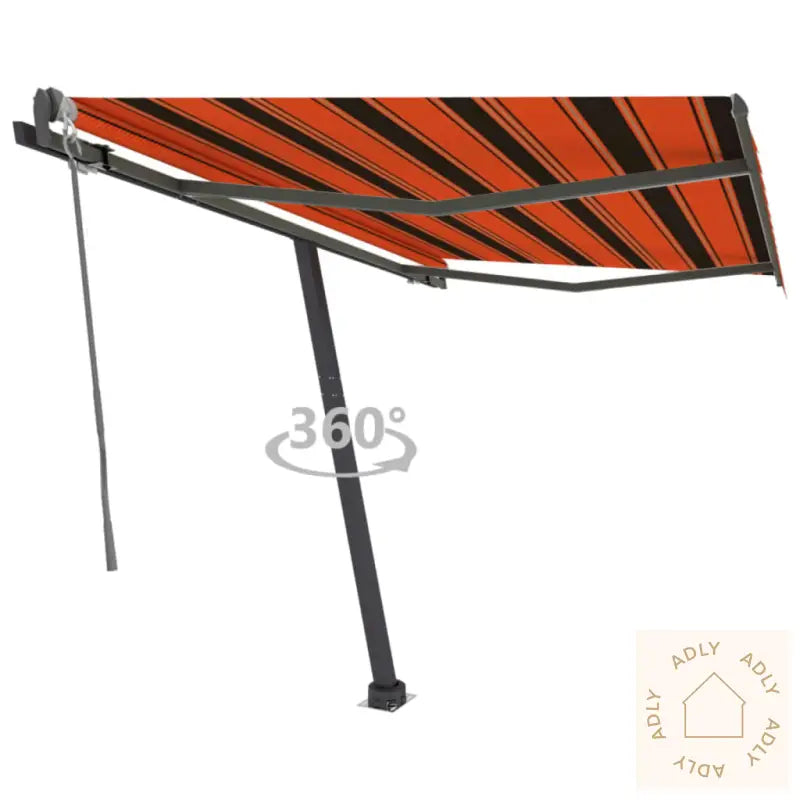 Frittstående Automatisk Markise 300X250 Cm Oransje Og Brun