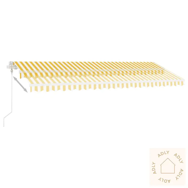 Frittstående Automatisk Markise 500X350Cm Gul Og Hvit