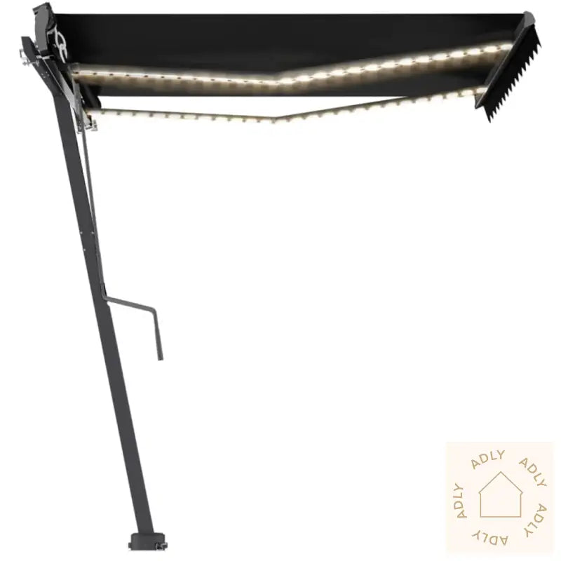 Automatisk Markise Med Led Og Vindsensor 300X250 Cm Antrasitt