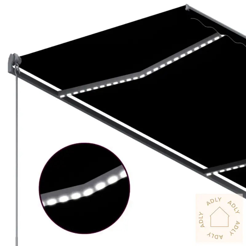 Automatisk Markise Med Led Og Vindsensor 300X250 Cm Antrasitt