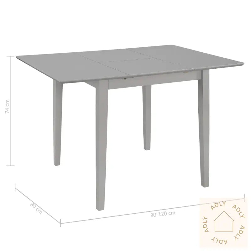 Uttrekkbart Spisebord Grå (80-120)X80X74 Cm Mdf