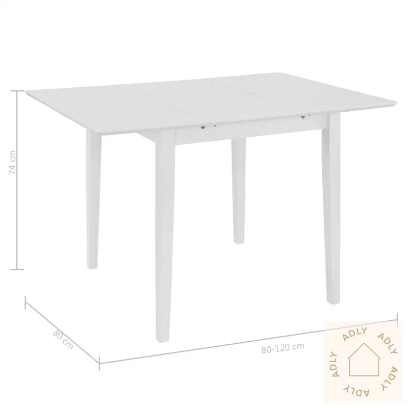 Uttrekkbart Spisebord Hvit (80-120)X80X74 Cm Mdf
