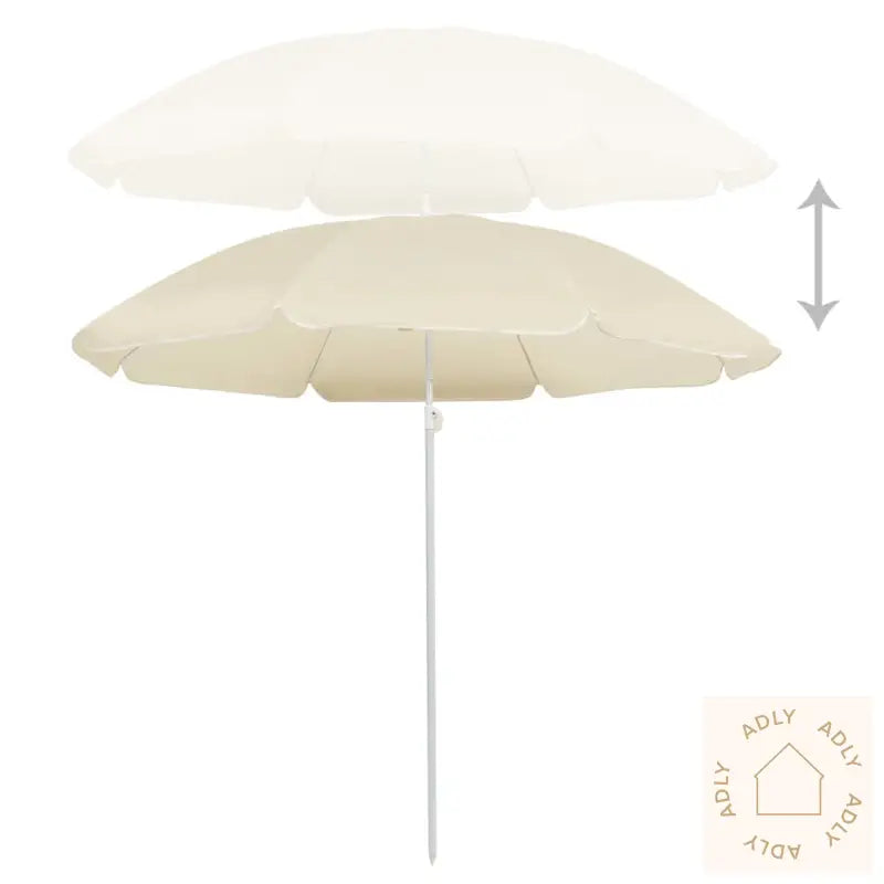 Hageparasoll Med Stålstang Sand 180 Cm