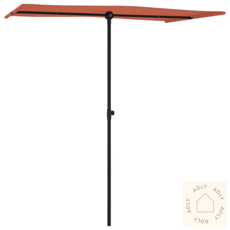 Hageparasoll Med Aluminiumsstang 180X110 Cm Terrakotta