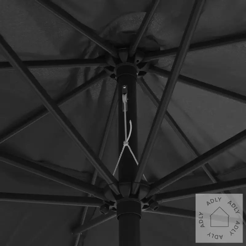 Hageparasoll Med Metallstang 390 Cm Antrasitt