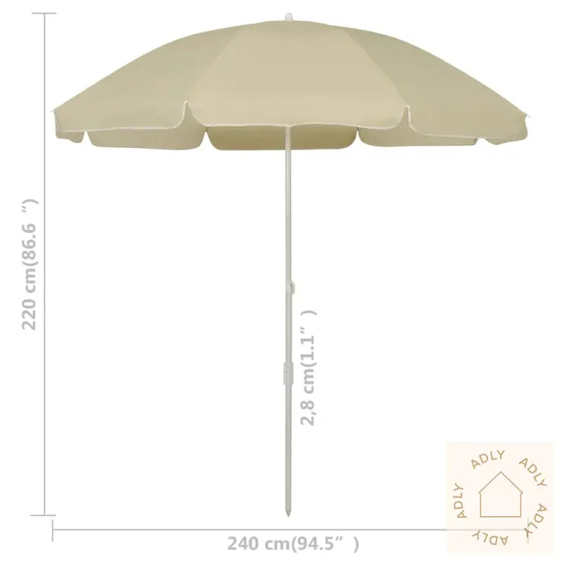 Strandparasoll Sandgul 240 Cm