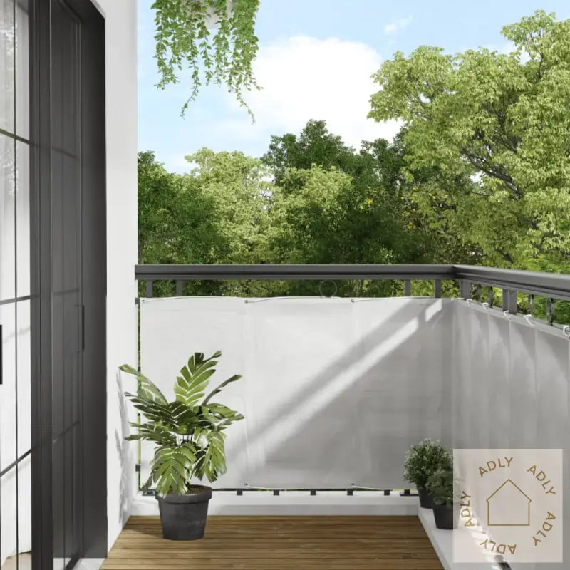 Balkongskjerm Lysegrå 90X600 Cm 100% Polyester Oxford