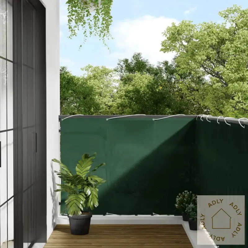 Balkongskjerm Mørkegrønn 120X700 Cm 100% Polyester Oxford