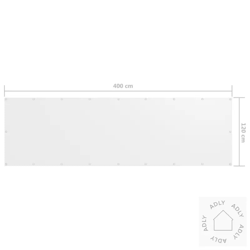 Balkongskjerm Hvit 120X400 Cm Oxfordstoff