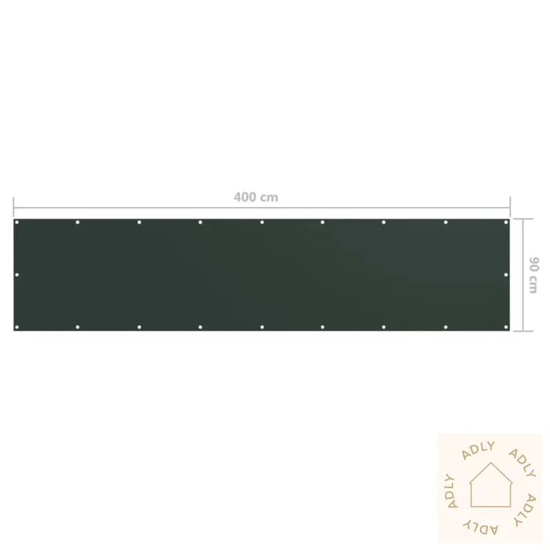 Balkongskjerm Mørkegrønn 90X400 Cm Oxfordstoff