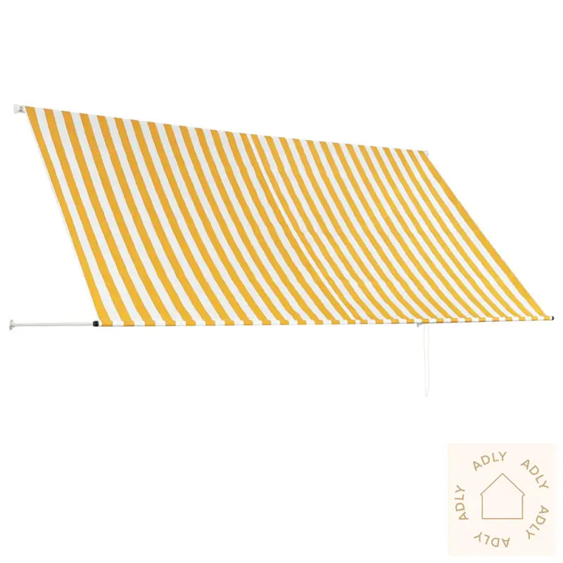 Uttrekkbar Markise 300X150 Cm Gul Og Hvit