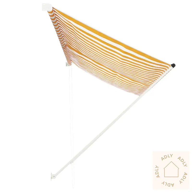 Uttrekkbar Markise 300X150 Cm Gul Og Hvit