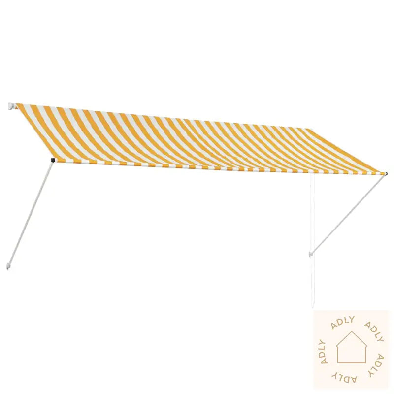 Uttrekkbar Markise 300X150 Cm Gul Og Hvit