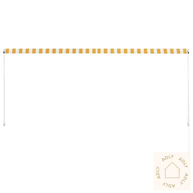 Uttrekkbar Markise 300X150 Cm Gul Og Hvit