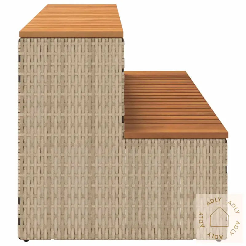 Badestamp Trinn Beige 100X50X50,5 Cm Polyrotting&Heltre Akasie