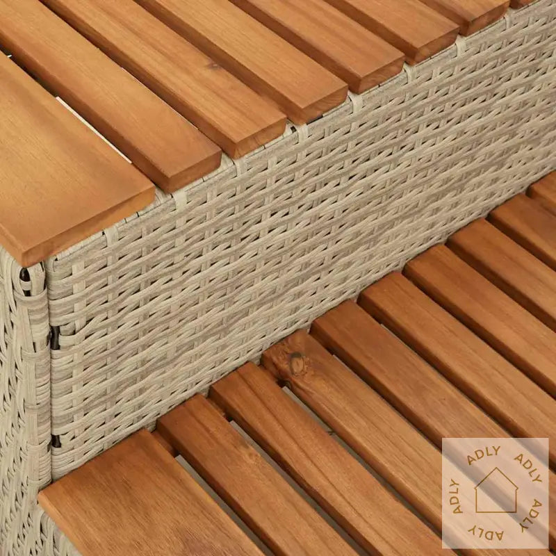 Badestamp Trinn Beige 100X50X50,5 Cm Polyrotting&Heltre Akasie