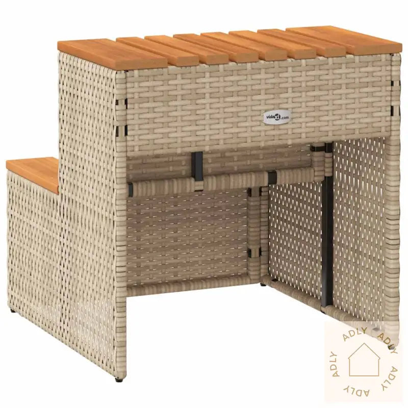 Badestamp Trinn Beige 50X50X50,5 Cm Polyrotting&Heltre Akasie