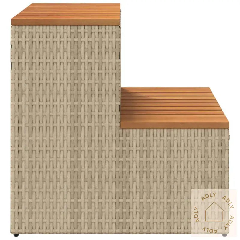 Badestamp Trinn Beige 50X50X50,5 Cm Polyrotting&Heltre Akasie