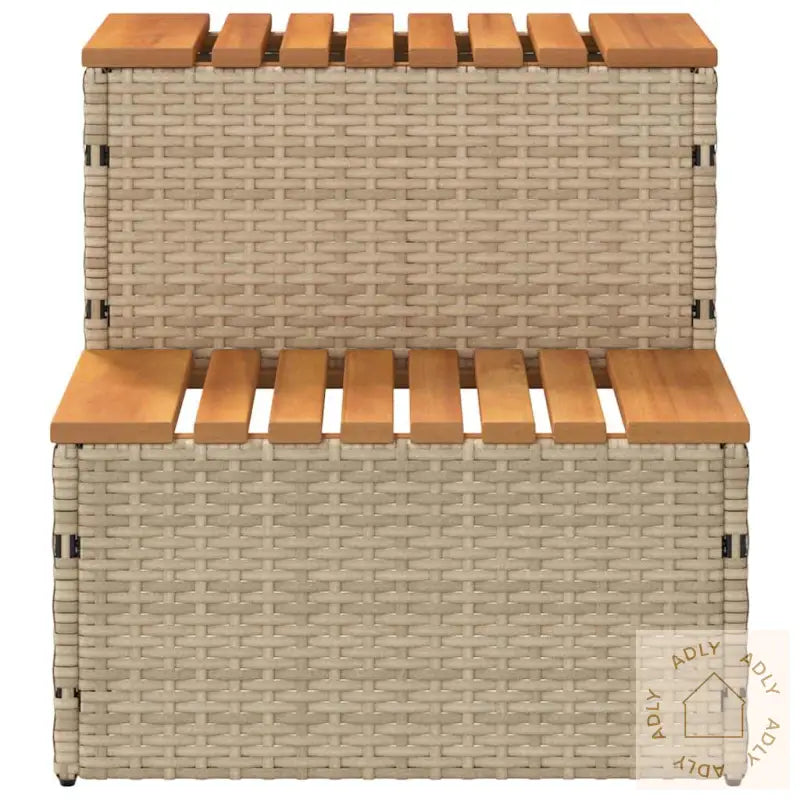 Badestamp Trinn Beige 50X50X50,5 Cm Polyrotting&Heltre Akasie