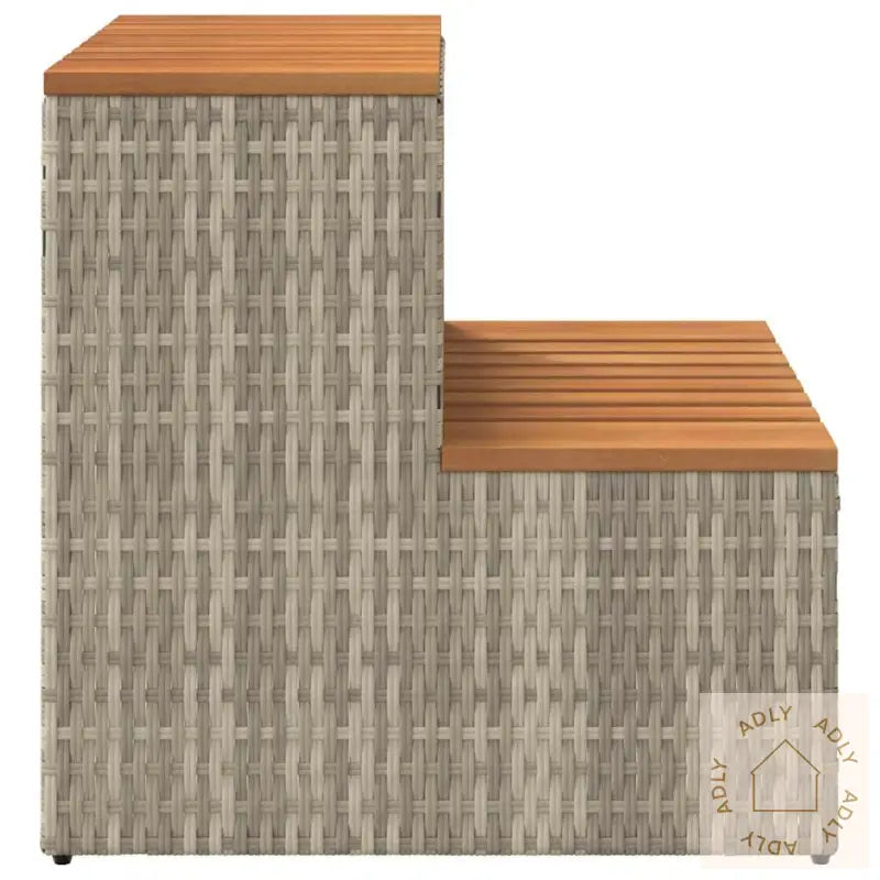 Badestamp Trinn Lysegrå 50X50X50,5 Cm Polyrotting&Heltre Akasie