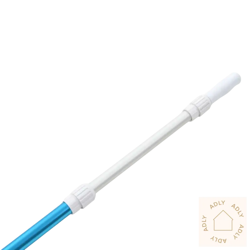 Telescoping pool pole med hvit slange for frittstående bassenger, beskytter støtfanger