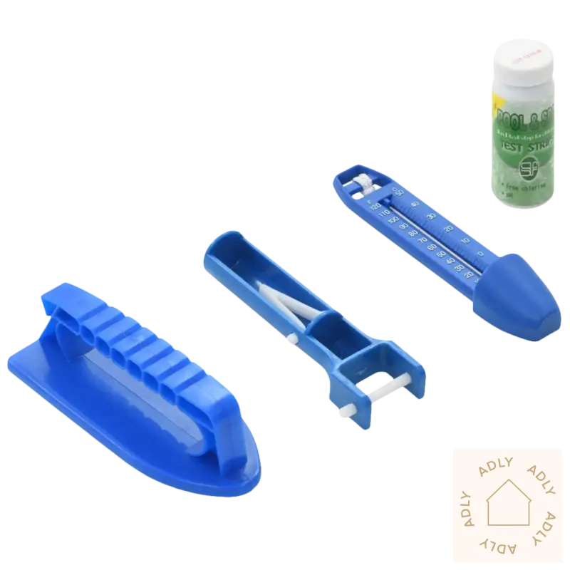 Pool rengjørings- og testsett med hvit slange for frittstående bassenger