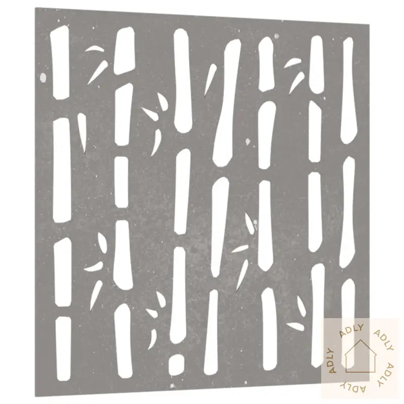 Veggdekorasjon Til Hage 55X55 Cm Cortenstål Bambusdesign