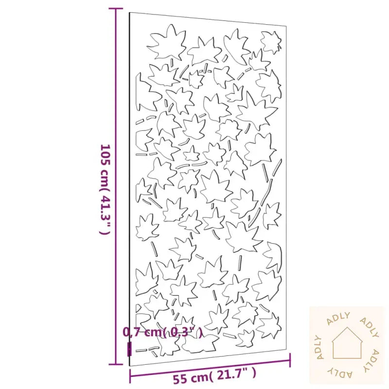 Veggdekorasjon Til Hage 105X55 Cm Cortenstål Lønnebladdesign