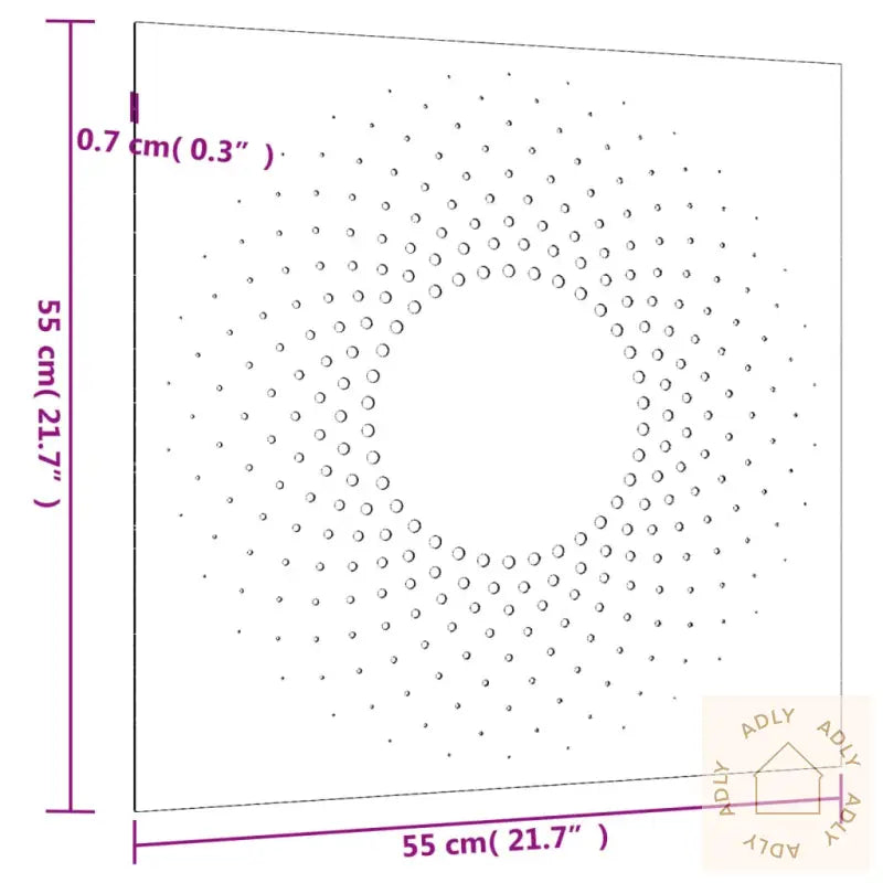 Veggdekorasjon Til Hage 55X55 Cm Cortenstål Soldesign