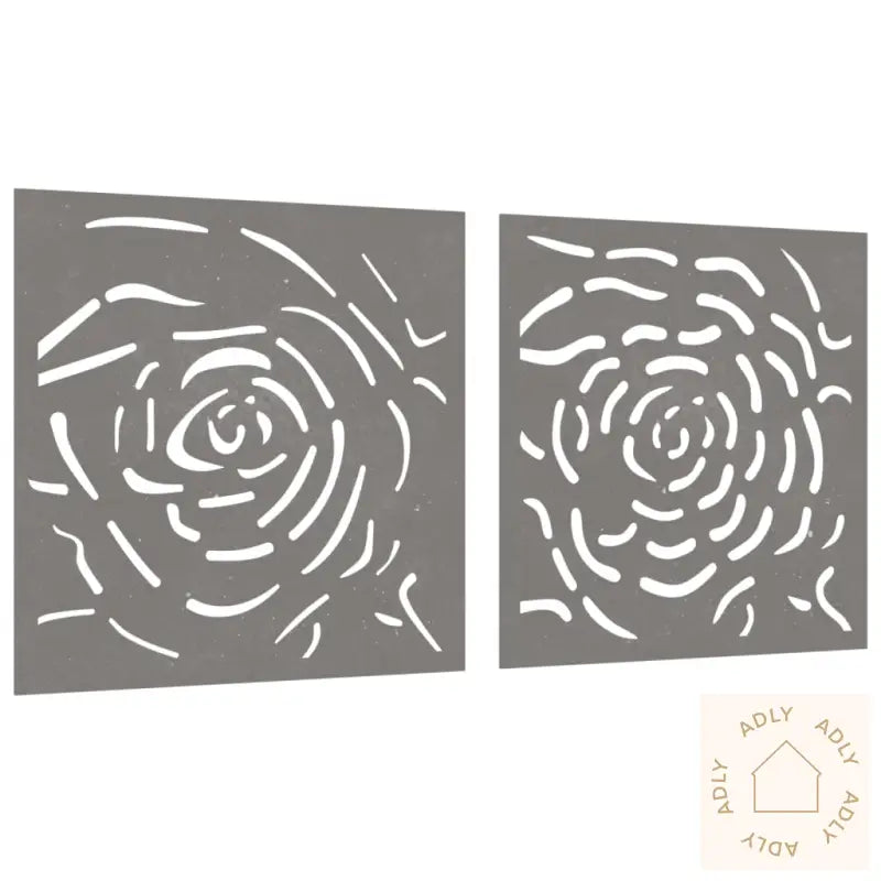 Veggdekorasjoner Til Hage 2 Stk 55X55 Cm Cortenstål Rosedesign
