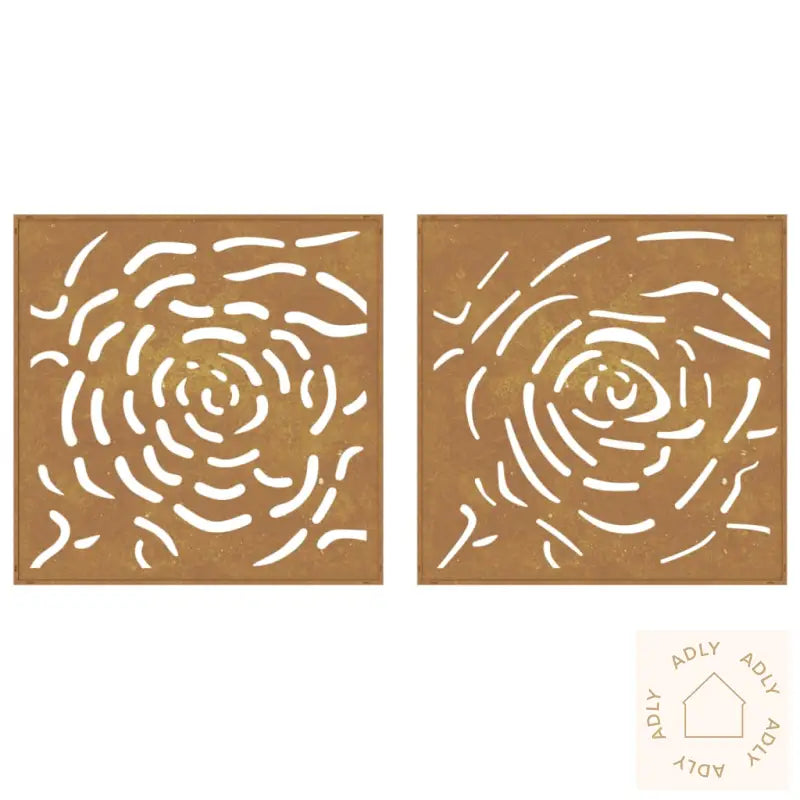 Veggdekorasjoner Til Hage 2 Stk 55X55 Cm Cortenstål Rosedesign