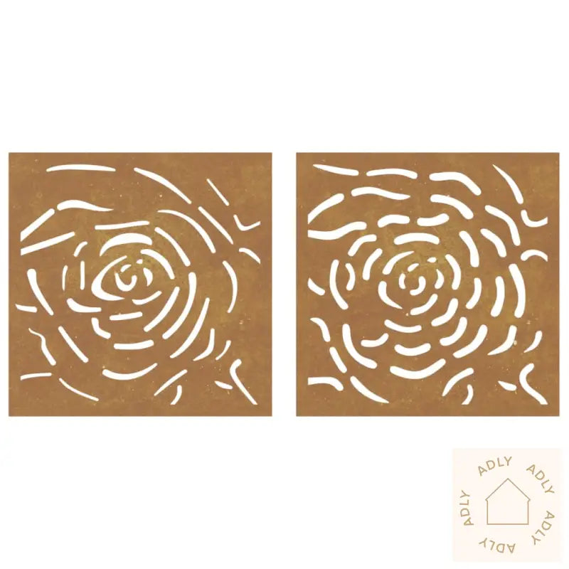 Veggdekorasjoner Til Hage 2 Stk 55X55 Cm Cortenstål Rosedesign