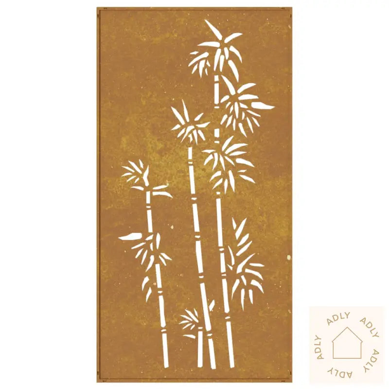 Veggdekorasjon Til Hage 105X55 Cm Cortenstål Bambusdesign